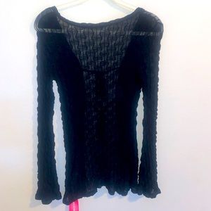 Shein See Through Black Lace Top NWT